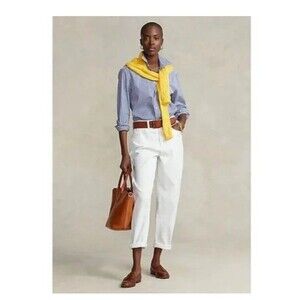 Polo Ralph Lauren Hudson Twill Ankle Jeans In Crocus Wash White SZ 32 NWT